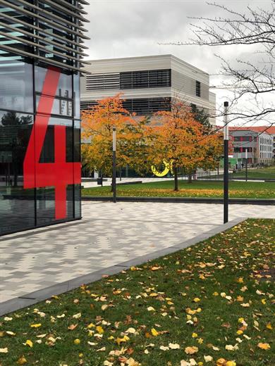 Der Campus der Hochschule Düsseldorf im Herbst